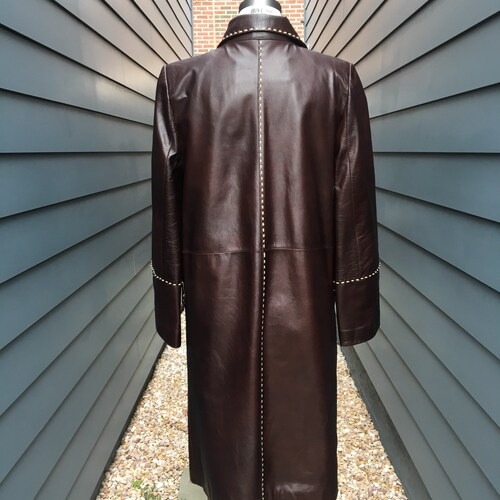 Vintage Leather Jacket // Vintage Leather Coat // Leather Jacket with detail stitching // shops Spainish Jacket // Made in Spain