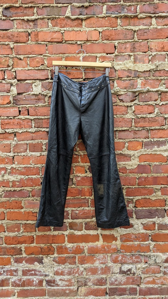 Vintage Ralph Lauren Leather Pants with Rivets | … - image 1