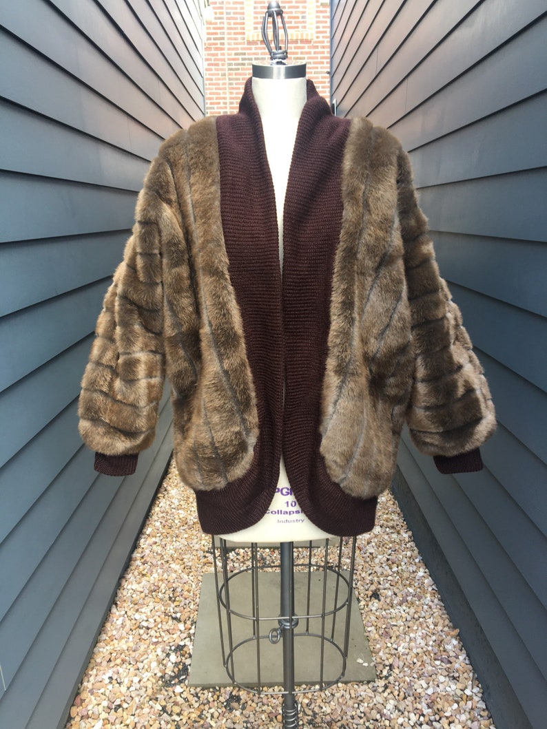 1980s Oversized Faux Fur Jacket Faux Fur Coat Draped Etsy