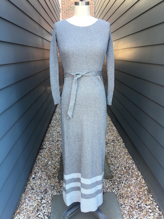 silver knit dress