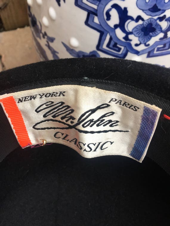 1960s Hat // Vintage Black hat // Hat with top lo… - image 2
