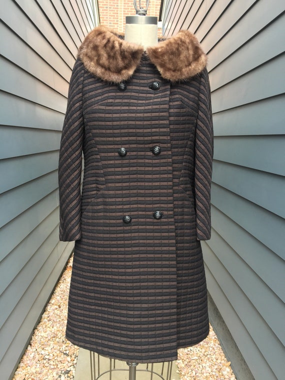 1960s Coat with Mink Collar // 1960s Mink Coat // 