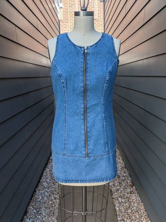 Vintage Guess Zip front dress // Vintage mini dres