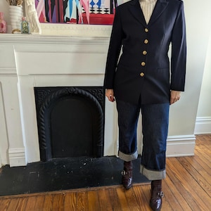 Vintage ESCADA wool Blazer | Vintage Navy Wool Blazer | Vintage Blazer