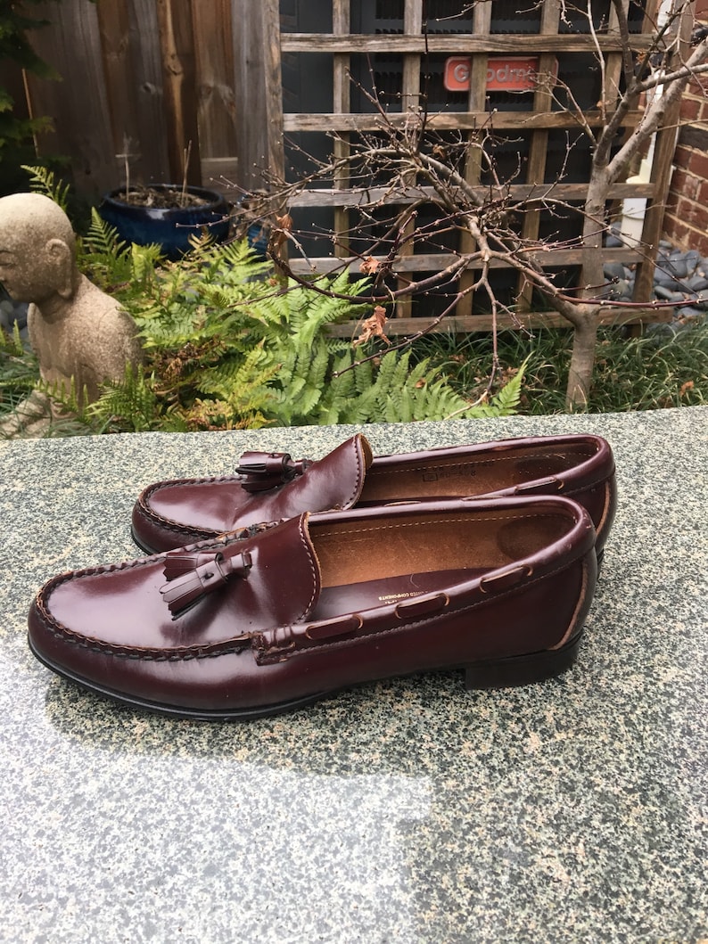 Vintage leather loafers with toggles // Brown Leather Loafers | Etsy