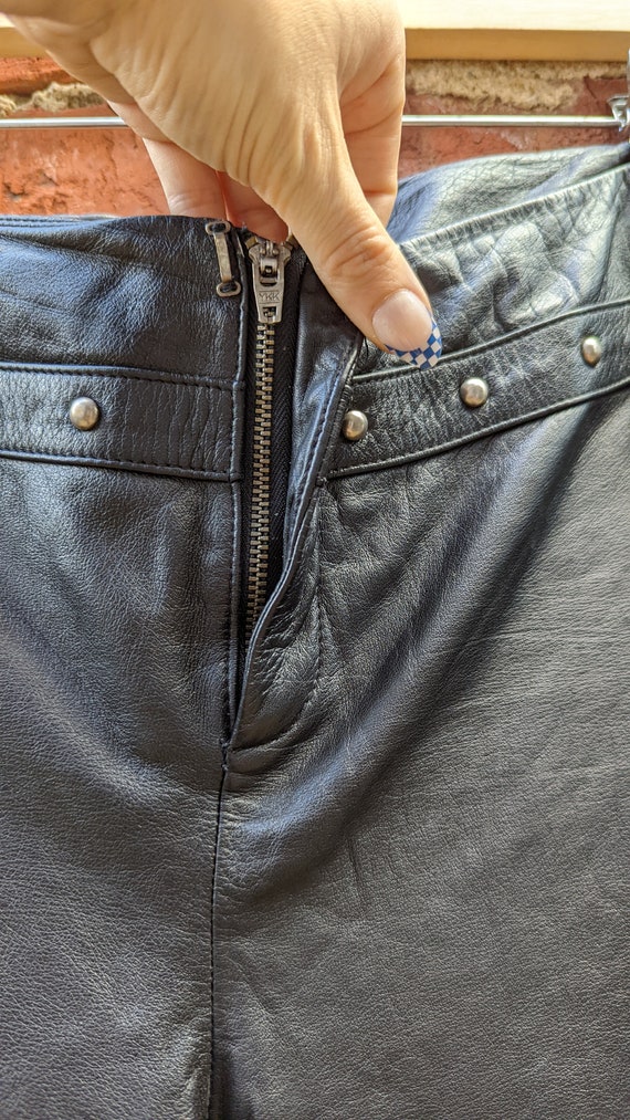 Vintage Ralph Lauren Leather Pants with Rivets | … - image 5