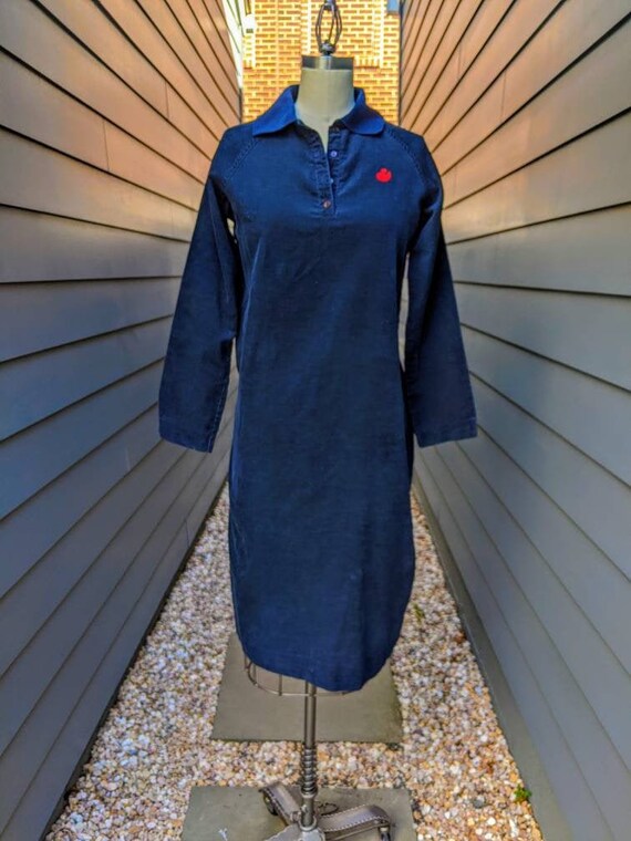 1970s-80s Gloria Vanderbilt Corduroy Shirt Dress /