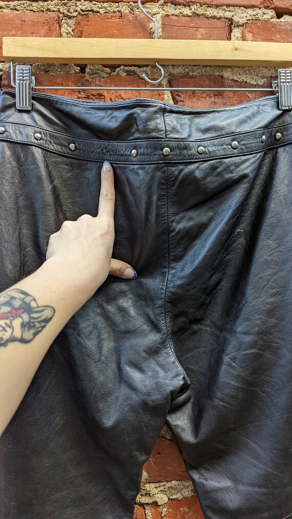 Vintage Ralph Lauren Leather Pants with Rivets | … - image 7