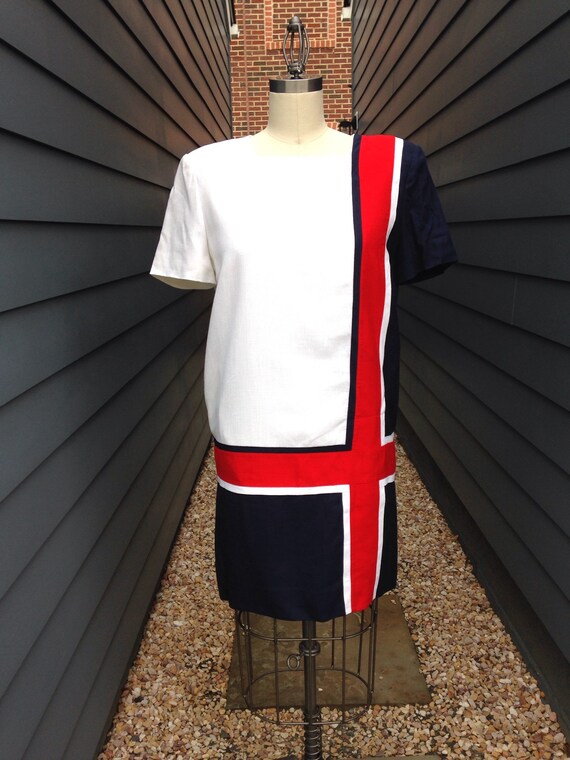 Vintage Color blocked Shift Dress // Vintage Cotto