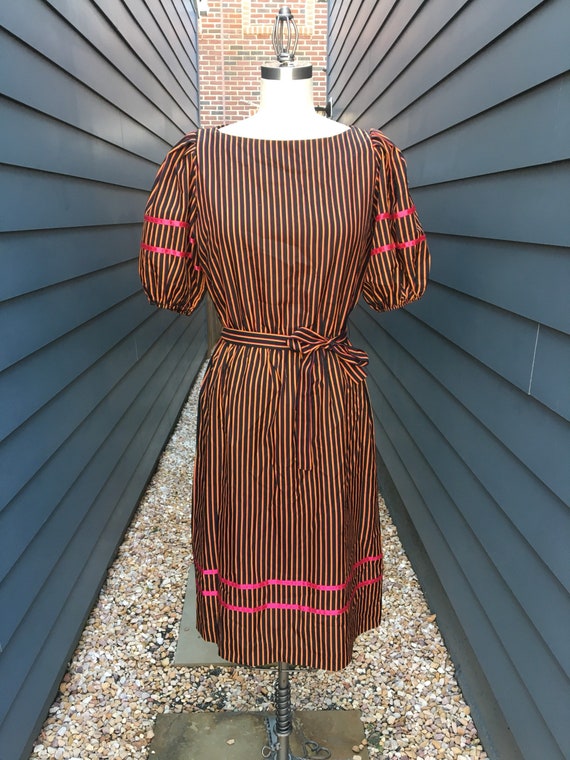 1960s-70s Liz Roberts Striped Dress with Matching