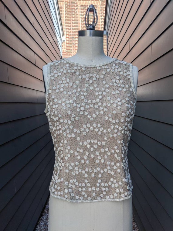 1960s Beaded Blouse // Vintage Beaded Blouse // 19