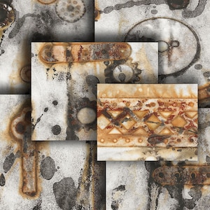 Rusted Grunge Digital Paper Kit 14 - 8.5 x 11&quot; Pages. Instant Download 2 Zip Files JPEG FORMAT