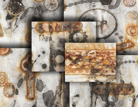 Rusted Grunge Digital Paper Kit 14 - 8.5 x 11" Pages. Instant Download 2 Zip Files JPEG FORMAT