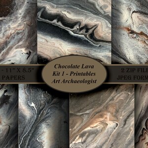 Chocolate Lava Printable Kit 1. 15 - 8.5 x 11&quot; Pages. 2 Zip Files. JPeg Format.