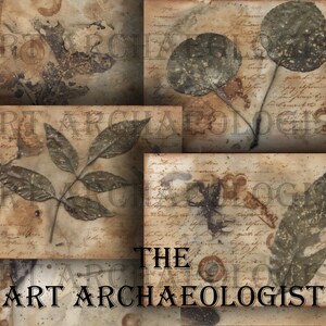 Cartões para impressão com tingimento ecológico. Conjunto de cartões de arte em folhas vintage 2. 24 imagens de 4 x 6 ". Download instantâneo. 2 arquivos Zip. Formato JPeg. Download instantâneo.