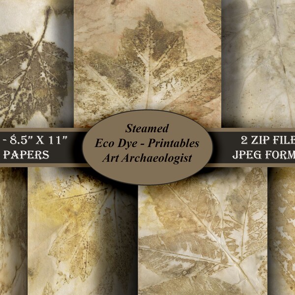 Steamed Eco Dye Printables. 16 - 8.5" x 11" Pages. 2 Zip Files. JPeg Format.