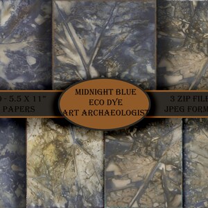 Midnight Blue Eco Dye Paper Kit. 20 - 5.5&quot; x 11&quot; Printables.