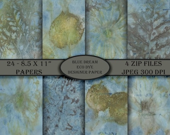 Blue Dream Eco Dye. Kit includes 24 8.5 x 11" pages. 4 Zip Files, JPEG Format. 300 Dpi.
