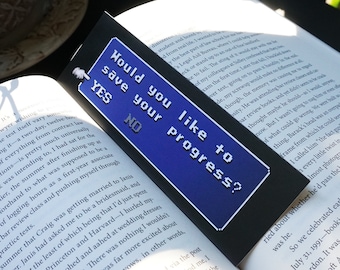 Final Fantasy Bookmark "Would You Like To Save Your Progress?" - High Quality Bookmark - Double Sided
