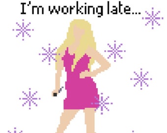 Sabrina Carpenter is working late, cause she's a singer PDF Cross Stitch Pattern
