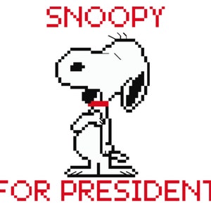 Snoopy For President Cross Stitch PDF Pattern