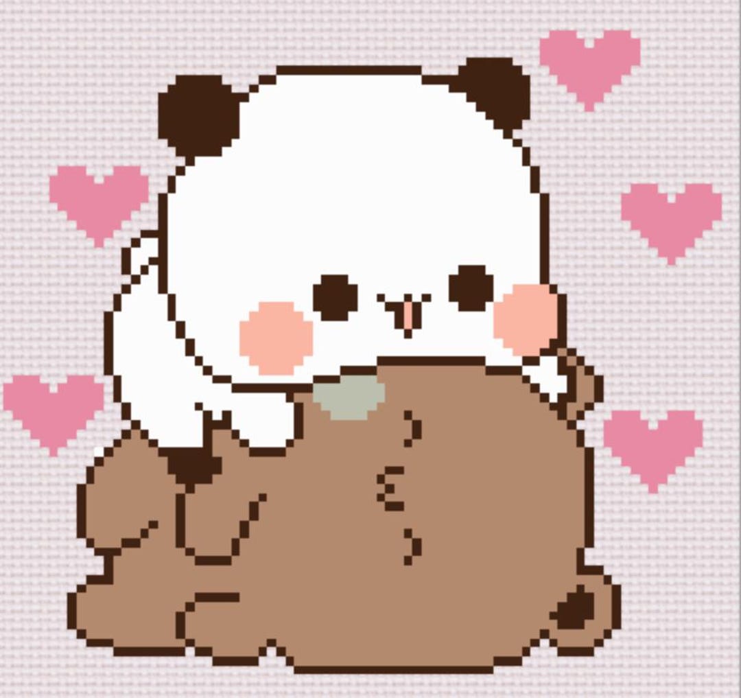 Dudu and Bubu Hearts and Hugs Cross Stitch PDF Pattern - Etsy