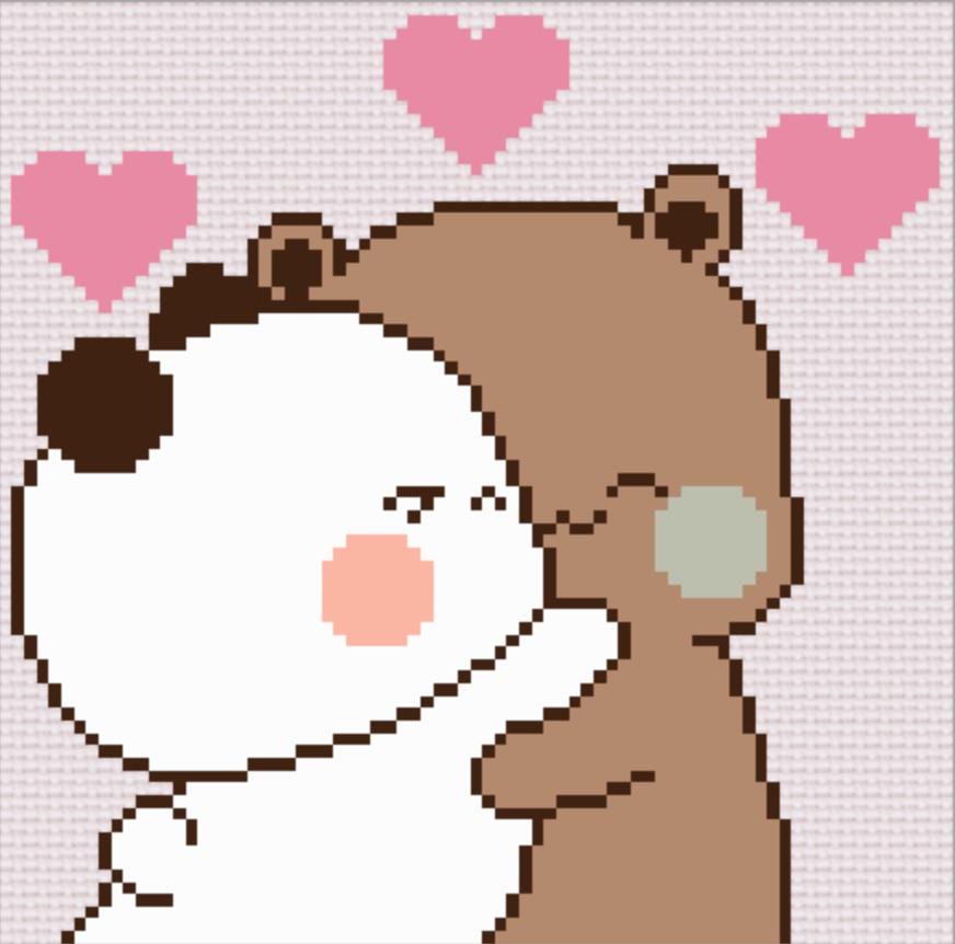 Dudu and Bubu Hugging Cross Stitch PDF Pattern - Etsy