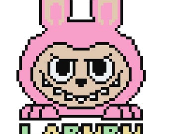 Pink LaBubu Cross Stitch Pattern PDF