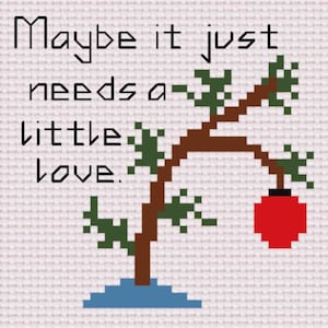 Charlie Brown Christmas Tree Ornament Cross Stitch Pattern PDF