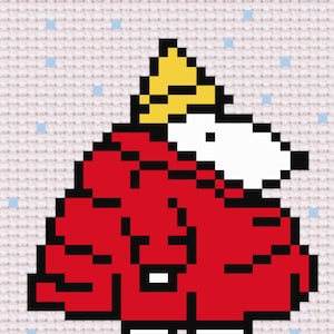 Snoopy Puffy Jacket Ornament Cross Stitch PDF Pattern