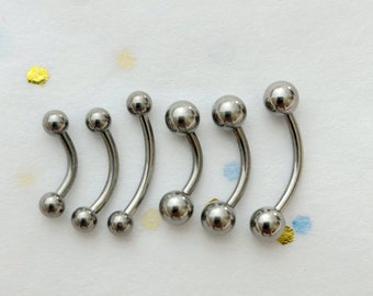 ASTM F136 Titanium - 16g Curved Barbell - Eyebrow Vertical Piercing