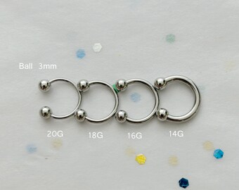 Horseshoe Barbell Piercing  •  Septum Piercing  •  Circular Barbell • Rook Horseshoe