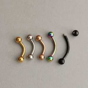 SURGICAL STEEL • 16g Curved Barbell - Rook Cartilage Eyebrow Barbell