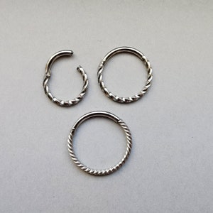 ACIER CHIRURGICAL • Anneau clicker torsadé Anneau clicker pour cartilage Anneau hélicoïdal conque