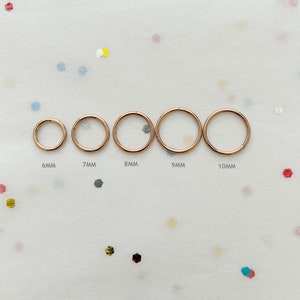 SURGICAL STEEL • 20g 18g 16g Clicker Hoop • PVD Rose Gold  Septum Helix Cartilage Septum