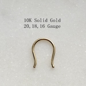 10K SOLID GOLD 20g 18g  Septum Retainer.