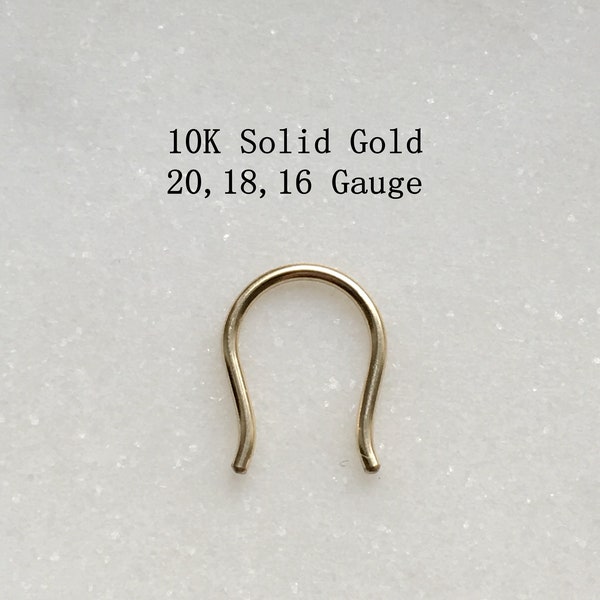 10K SOLID GOLD 20g 18g  Septum Retainer.