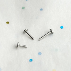 SURGICAL STEEL •  2 Pcs 16g  Labret Barbells ONLY  • Parts Replacements - BN7