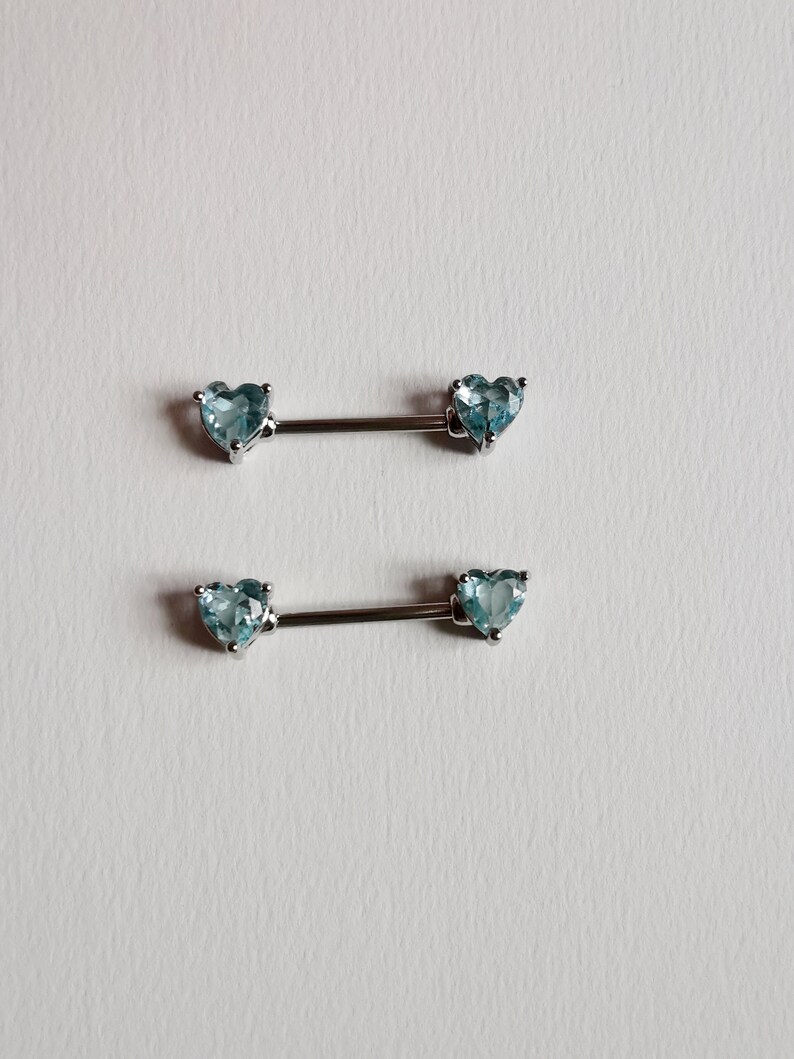 2 Pieces Silver Heart Nipple Rings