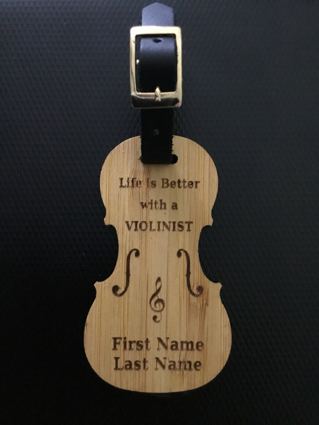 Instrument Case Tag Personalized Bamboo Violin / Viola / Etsy