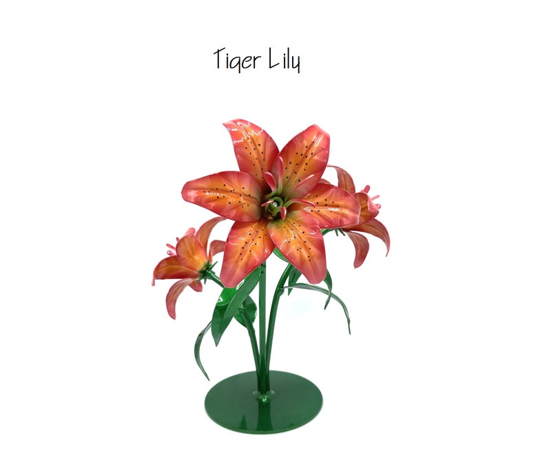 Handmade Aluminum Metal Lily Triple Arrangement With Engraving Etsy