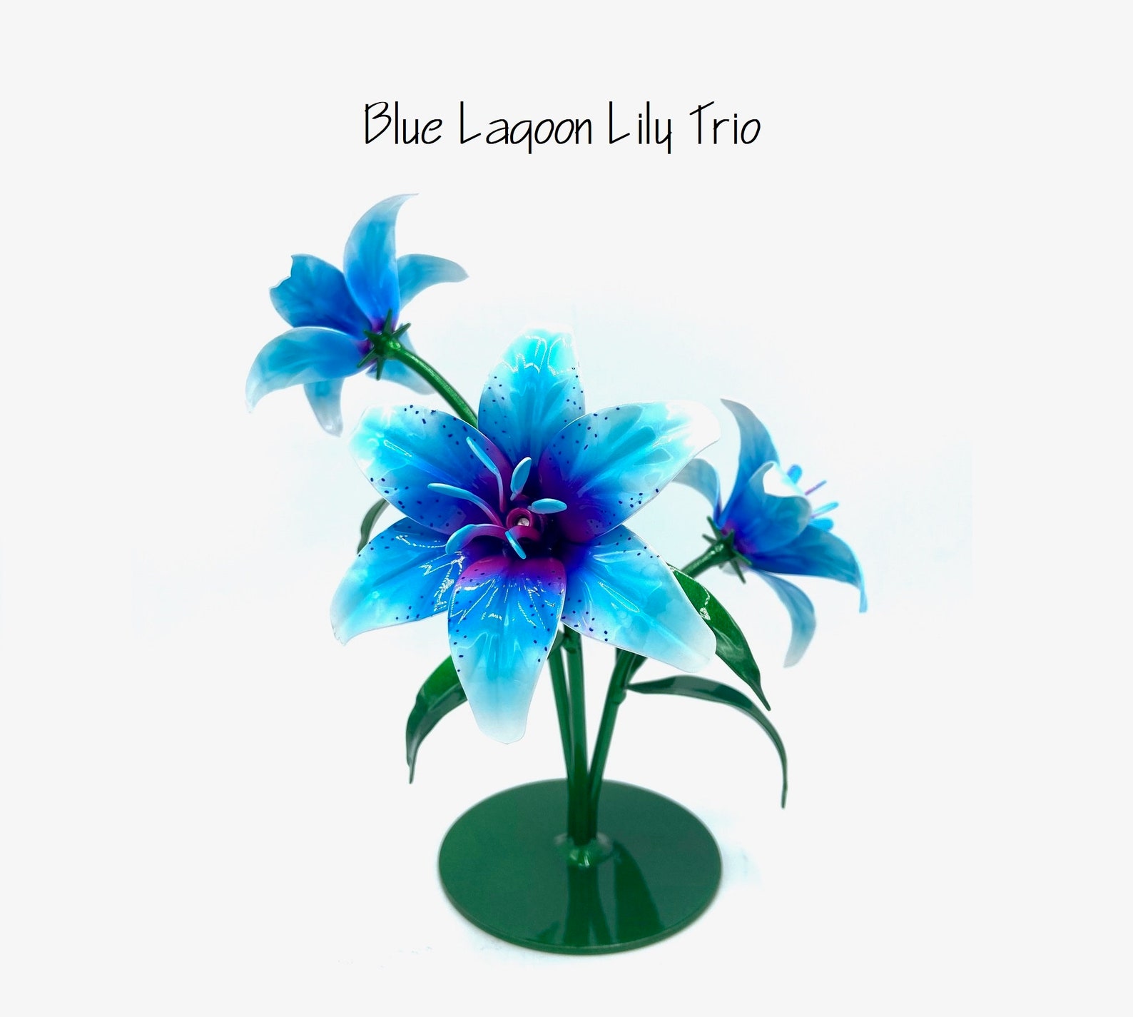 Handmade Aluminum Metal Lily Triple Arrangement With Engraving Etsy