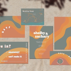 Retro Abstract Wedding Invite Option 3
