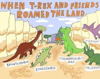 Tarjeta de cumpleaños para niños: dinosaurios