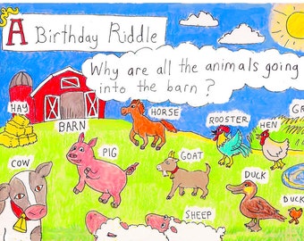 Kids Birthday Card - Farm