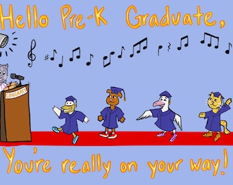 Cartão de formatura pré-escolar