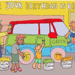 Tarjeta de cumpleaños para niños - Colores