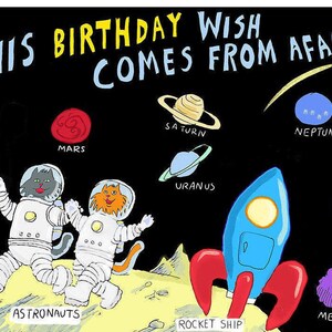 Kids Birthday Card - Space