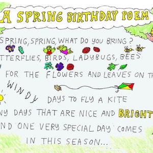 Kinder Geburtstagskarte - Frühling