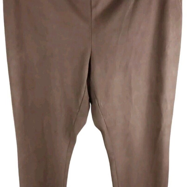 Barbara Katz Women's Pullon Velour Brown Pants Size 12 Stretch